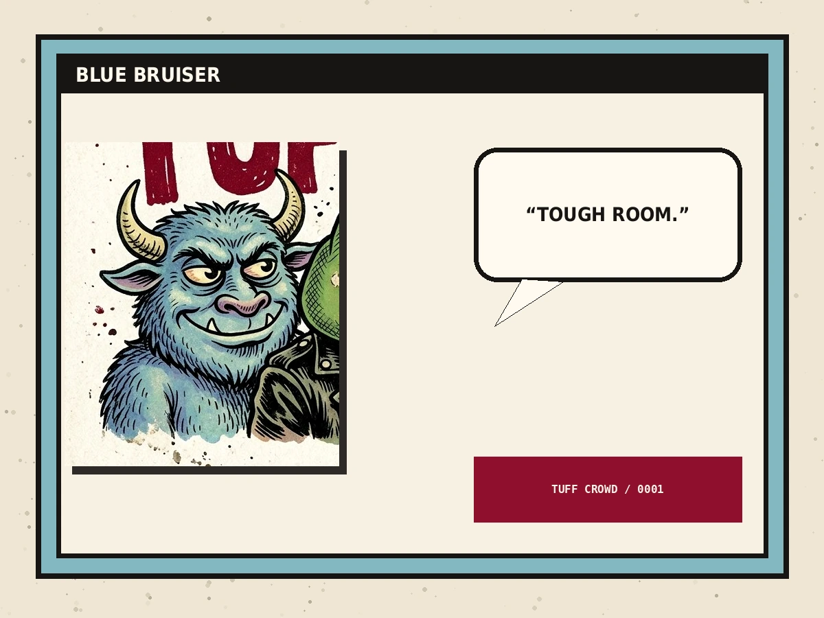Blue Bruiser comic panel
