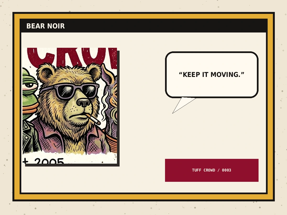 Bear Noir comic panel